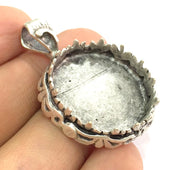 Antique Silver Plated Brass  Mountings , Blanks (25 mm blank) G5277