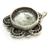 Pendant Blank Base Setting Necklace Mountings Cabochon base(16 mm blank) Antique Silver Plated Brass  G5279