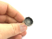 Adjustable Ring Blank, (16 mm blank ) Antique Silver Plated Brass G5282