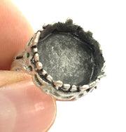 Adjustable Ring Blank, (16 mm blank ) Antique Silver Plated Brass G5282