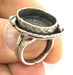 Silver Ring Blank Bezel Settings Cabochon Base Mountings Adjustable Ring  (18x13 mm blank ) Antique Silver Plated Brass G5289