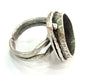 Silver Ring Blank Bezel Settings Cabochon Base Mountings Adjustable Ring  (18x13 mm blank ) Antique Silver Plated Brass G5289