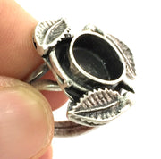 Adjustable Ring Blank, (10mm blank ) Antique Silver Plated Brass G5294