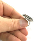 Adjustable Ring Blank, (20mm blank ) Antique Silver Plated Brass G5295