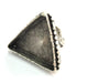 Silver Ring Blank Base Bezel Settings  Cabochon Base Mountings Adjustable (25x25x25 mm triangle blank) Antique Silver Plated Brass G5297