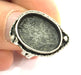 20 Silver Ring Blank Bezel Settings Cabochon Base Mountings Adjustable Ring  (18x13 mm blank ) Antique Silver Plated Brass G5289