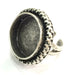 Adjustable Ring Blank, (20mm blank ) Antique Silver Plated Brass G5292