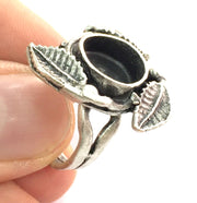 Adjustable Ring Blank, (10mm blank ) Antique Silver Plated Brass G5294