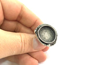 Adjustable Ring Blank, (20mm blank ) Antique Silver Plated Brass G5295