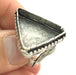 Silver Ring Blank Base Bezel Settings  Cabochon Base Mountings Adjustable (25x25x25 mm triangle blank) Antique Silver Plated Brass G5297