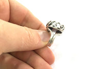 Adjustable Ring Blank, (16mm blank ) Antique Silver Plated Brass G5299