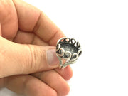 Adjustable Ring Blank, (16mm blank ) Antique Silver Plated Brass G5299