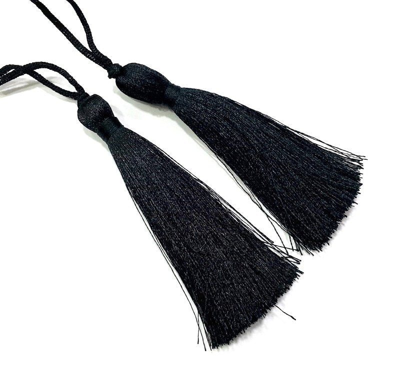 10 Pcs Black Thread Tassel  2 pcs (78 mm - 3 inches)  ,   G9602