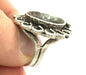Silver Ring Blank Base Bezel Settings Cabochon Base Mountings Adjustable  (16mm blank ) Antique Silver Plated Brass G5305