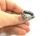 Adjustable Ring Blank, (25x18mm blank ) Antique Silver Plated Brass G8199