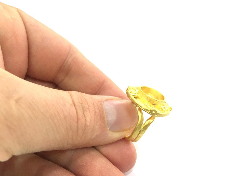 Adjustable Ring Blank, (10mm blank ) Gold Plated Brass G5335