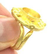 Adjustable Ring Blank, (10mm blank ) Gold Plated Brass G5335