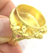 Adjustable Ring Blank, (20mm blank ) Gold Plated Brass G5337