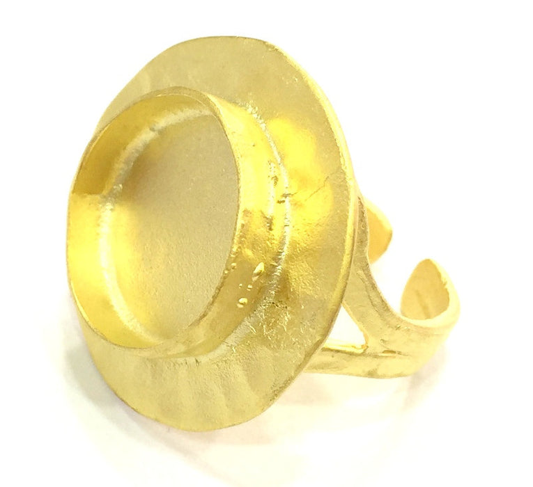 Adjustable Ring Blank, (16mm blank ) Gold Plated Brass G5339