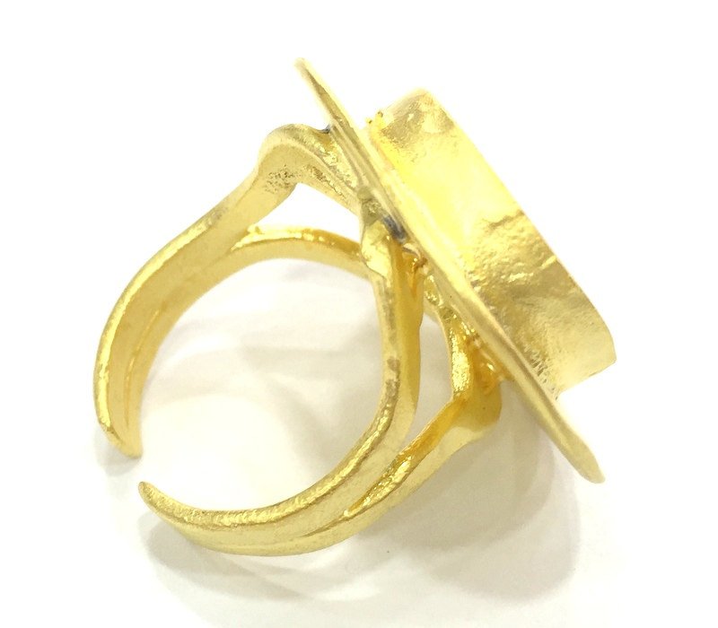 Adjustable Ring Blank, (16mm blank ) Gold Plated Brass G5339