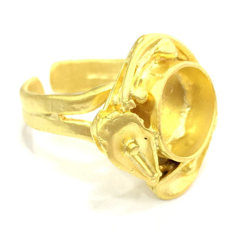 Adjustable Ring Blank, (10mm blank ) Gold Plated Brass G5340