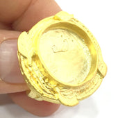 Adjustable Ring Blank, (16mm blank ) Gold Plated Brass G5344