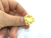 Adjustable Ring Blank, (16mm blank ) Gold Plated Brass G5345