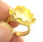Adjustable Ring Blank, (15mm blank ) Gold Plated Brass G5350