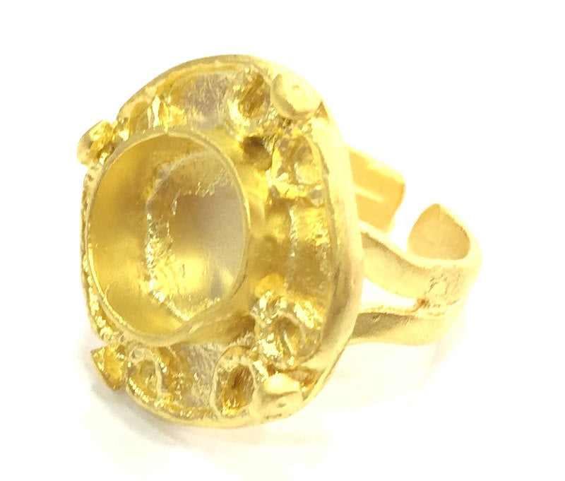 Adjustable Ring Blank, (10mm blank ) Gold Plated Brass G5335