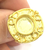 Adjustable Ring Blank, (10mm blank ) Gold Plated Brass G5335