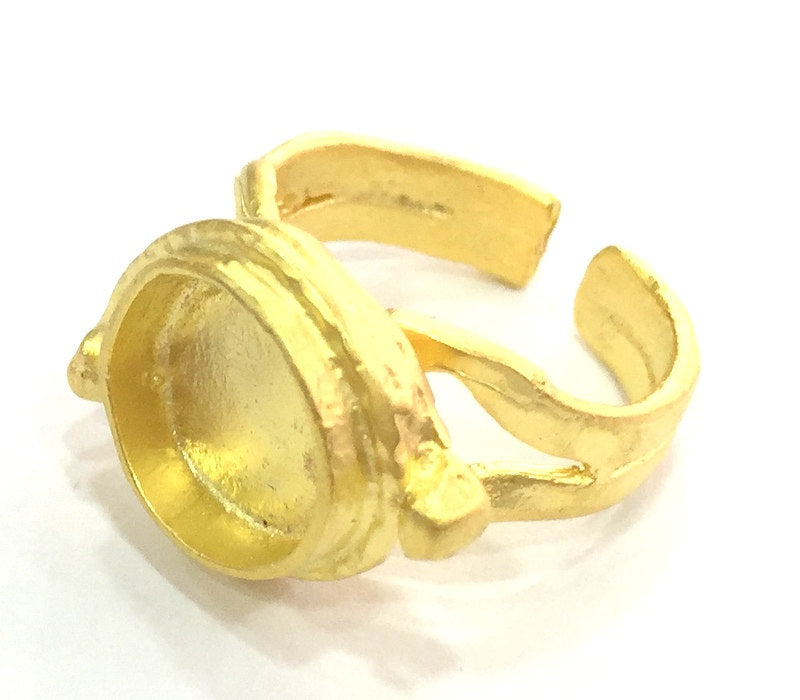 Adjustable Ring Blank, (10mm blank ) Gold Plated Brass G12148