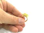 Adjustable Ring Blank, (10mm blank ) Gold Plated Brass G12148