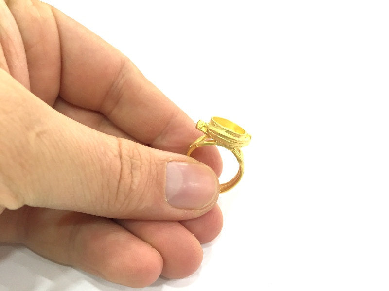 Adjustable Ring Blank, (10mm blank ) Gold Plated Brass G12148