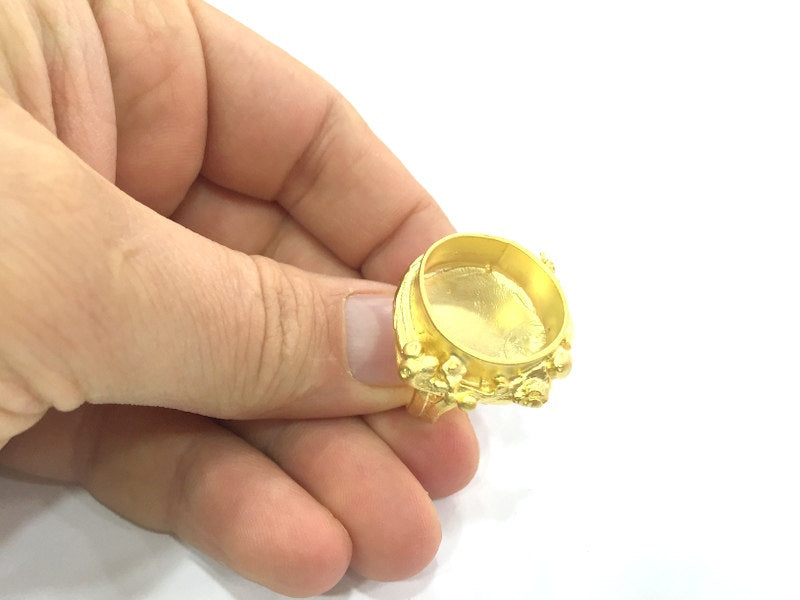 Adjustable Ring Blank, (20mm blank ) Gold Plated Brass G5337