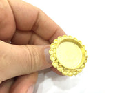 Adjustable Ring Blank, (25mm blank ) Gold Plated Brass G5342