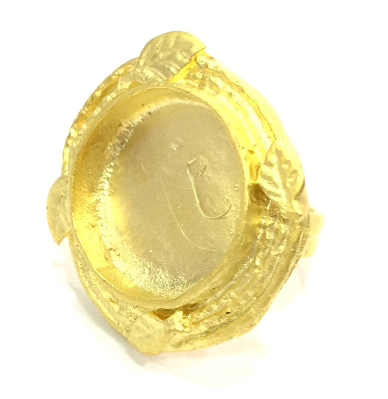 Adjustable Ring Blank, (16mm blank ) Gold Plated Brass G5344