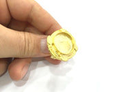 Adjustable Ring Blank, (16mm blank ) Gold Plated Brass G5344