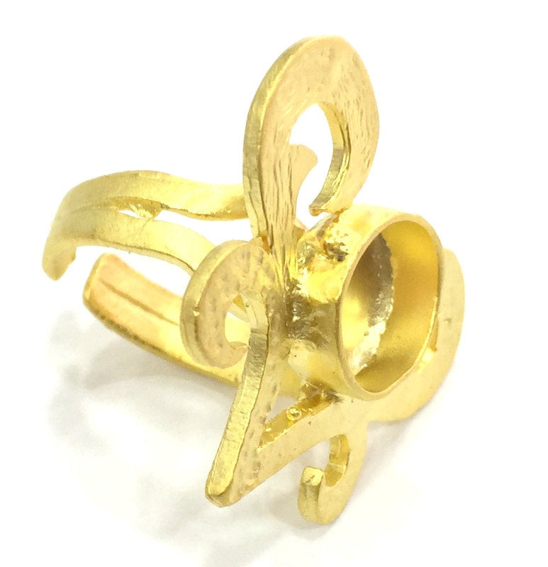 Adjustable Ring Blank, (10mm blank ) Gold Plated Brass G5346