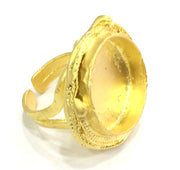 Adjustable Ring Blank, (20mm blank ) Gold Plated Brass G5347