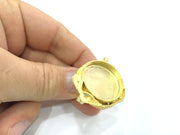 Adjustable Ring Blank, (25mm blank ) Gold Plated Brass G5348