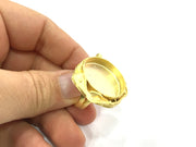Adjustable Ring Blank, (25mm blank ) Gold Plated Brass G5348