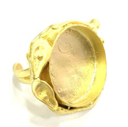 Adjustable Ring Blank, (25mm blank ) Gold Plated Brass G5348