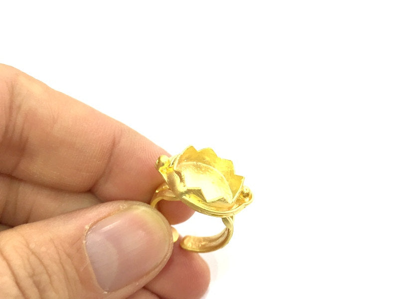 Adjustable Ring Blank, (15mm blank ) Gold Plated Brass G5350
