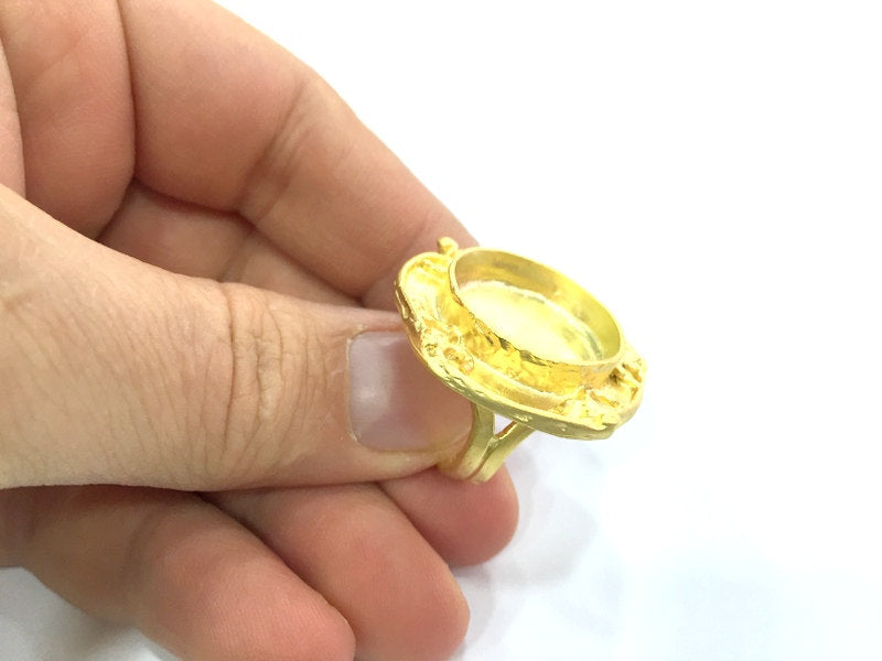 Adjustable Ring Blank, (20mm blank )  Gold Plated Brass G5351