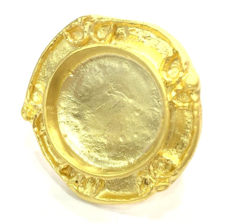 Adjustable Ring Blank, (20mm blank )  Gold Plated Brass G5351