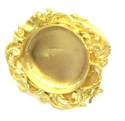 Adjustable Ring Blank, (25mm blank )  Gold Plated Brass G5352