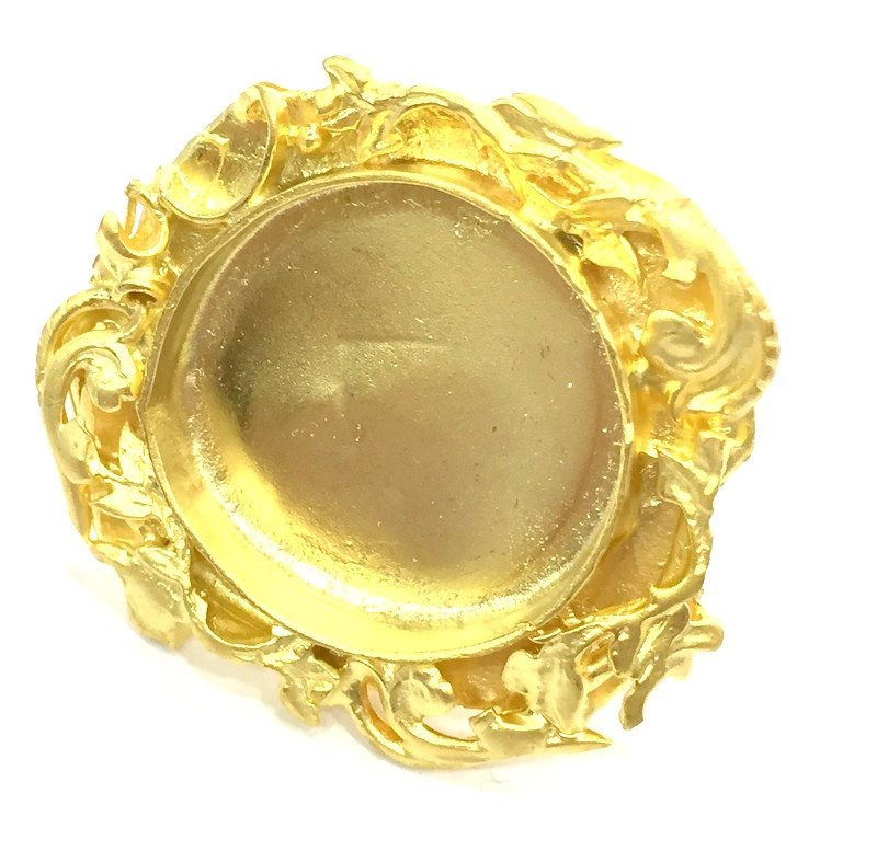 Adjustable Ring Blank, (25mm blank )  Gold Plated Brass G5352