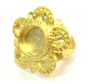 Adjustable Ring Blank, (10mm blank )  Gold Plated Brass G5353