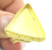 Gold Ring Blank Ring Setting Ring Bezel Base Cabochon Mountings Adjustable Ring Blank(25x25x25mm triangle blank )  Gold Plated Brass G5357
