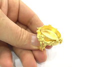 Adjustable Ring Blank, (25mm blank )  Gold Plated Brass G5358